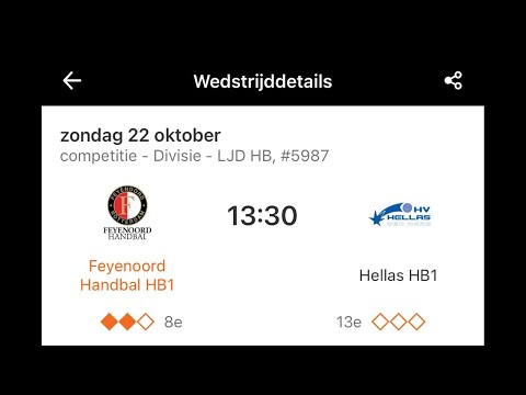 Feyenoord Handbal HB1 - Hellas HB1