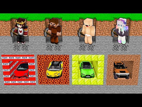 Minecraft'ta Gizli Gömülü Arabaları Bulduk 😱 - Minecraft