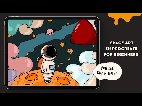You Can Draw This Space Art in Procreate | Astronaut in the Galaxy | Procreate Tutorial for Beginner