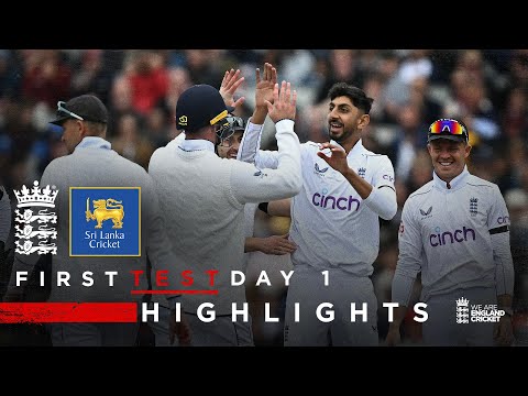 Woakes & Bashir Take 3-Wickets Each | Highlights - England v Sri Lanka Day 1 | Rothesay Test 2024