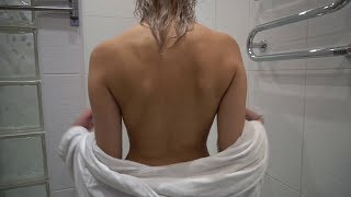 Fully naked super sexy girl taking shower before H