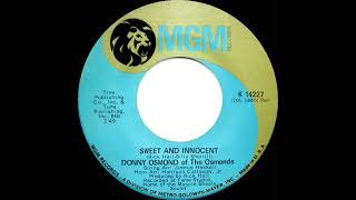1971 HITS ARCHIVE: Sweet And Innocent - Donny Osmond (mono 45)