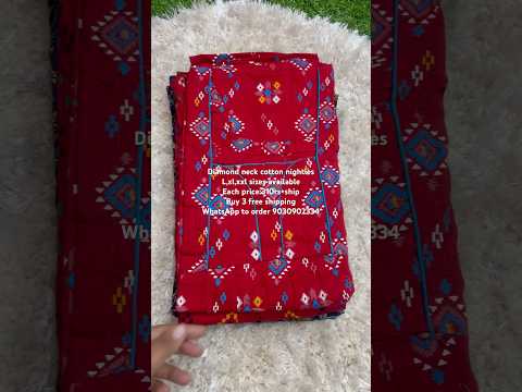Diamond neck cotton nighties//9030902334#trending #fashion #onlineshopping #nighties #india