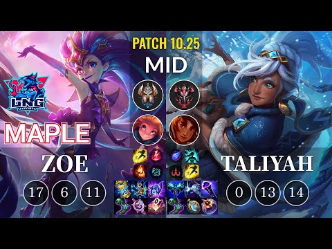 LNG Maple Zoe vs Taliyah Mid - KR Patch 10.25