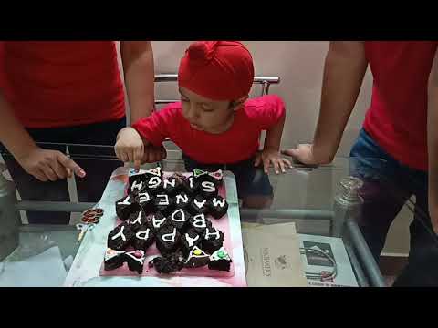 MANEET recognised alphabet from his birthday cake...