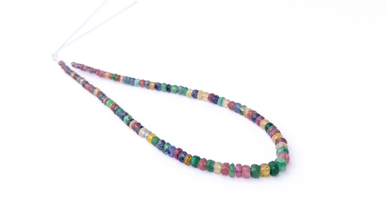 Multi Precious | Faceted Rondelle | 3.1-4.5mm Bead Size | 23cm Strand Length | 34 Carats video