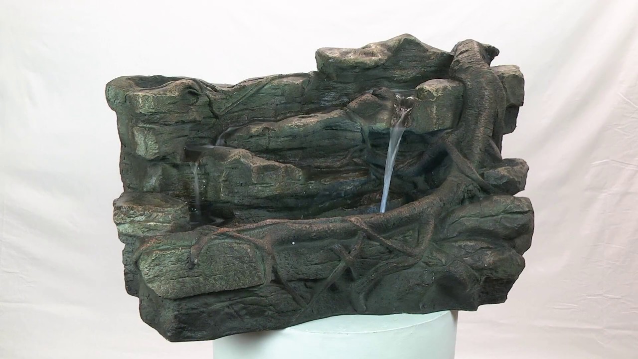 Staggered Rock Canyon Cascading Garden Fountain Video