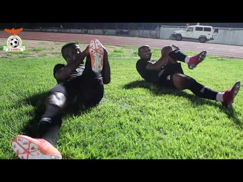 CHIPOLOPOLO PLAYERS TRAIN UNDER FLOODLIGHTS