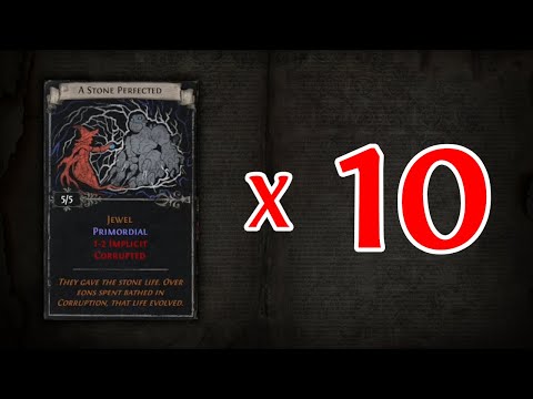 PATH OF EXILE 3.20 - OPENING 10 SETS OF A STONE PERFECTED - THIS CARD MAY BE INSANE THIS LEAGUE?!