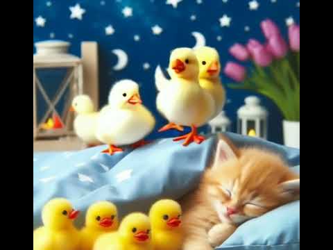 Cat is sleeping🐣🐤🐥🐰 #cat #catslovers #cats #viral #birds #short #colorful #viralmusic #Short Video