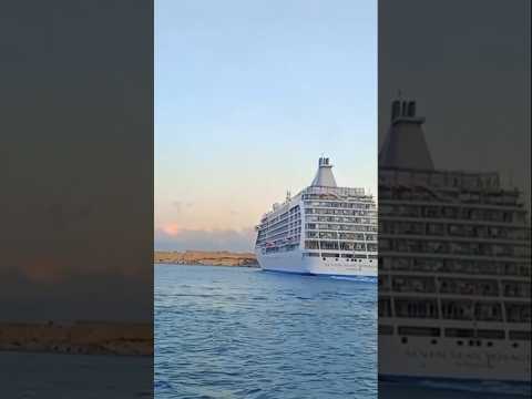 Thumbnail for #5202 TRAVEL TIME - Ferry Ride & The Sailing of Seven Seas Voyager (P4), Valletta, Malta, Europe