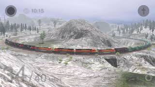 Trainz3 Summer Lake pass madness with 14 trains
