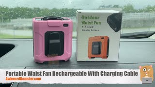 Portable Waist Fan Rechargeable With Charging Cable