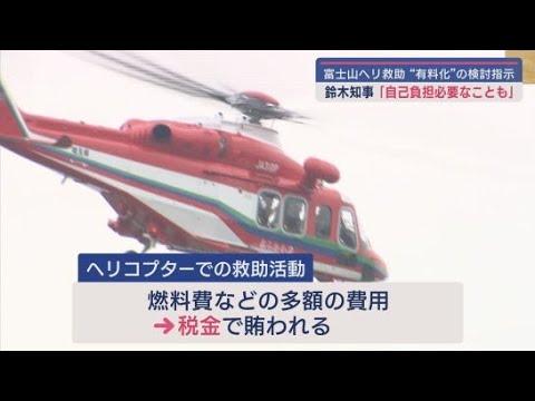 YouTube Video 富士山でのヘリ救助の有料化について山梨県と足並みをそろえる考え示す 静岡県・鈴木康友知事