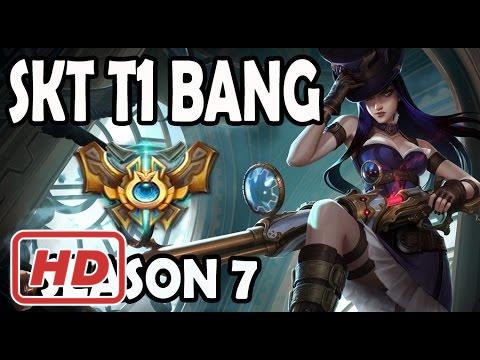 SKT T1 Bang plays CAITLYN vs ASHE ADC Ranked Challenger Korea