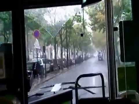 France: Paris, ride bus 63 along the Seine to the Eiffel Tower. Notre Dame.