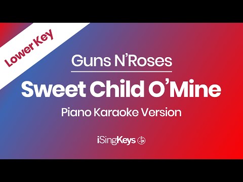 Sweet Child O’Mine - Guns N’Roses - Piano Karaoke Instrumental - Lower Key