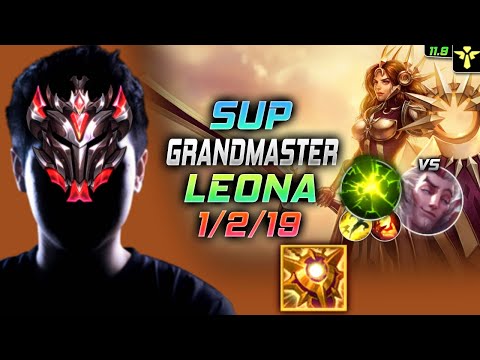 GrandMaster Leona Support vs Rakan - 천상계 서폿 레오나 템트리 룬 솔라리 여진 - LOL KR 11.9