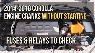 Engine Cranks & Doesn't Start, Fuses & Relays to Check, 2014-2018 Toyota Corolla Engine Won't Start