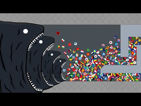 Escape From Small to Big Bloop - Marble Race Countries in Algodoo