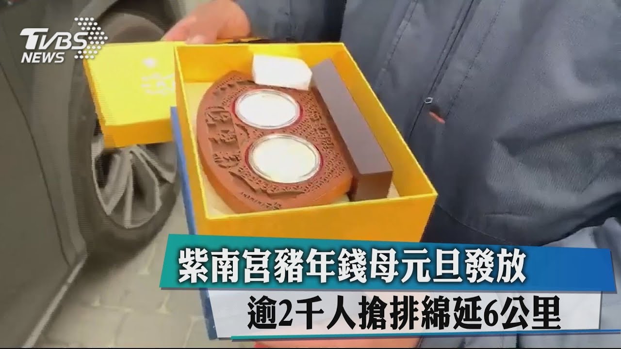 紫南宮豬年錢母元旦發放 逾2千人搶排綿延6公里
