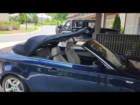 How to open close convertible top with keyfob keyless remote control BMW 128i Cabriolet