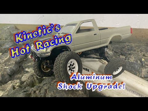 Kinetic Hot Racing Double barrel shock upgrade kit for the scx24! Testing on the hard body Toyota!