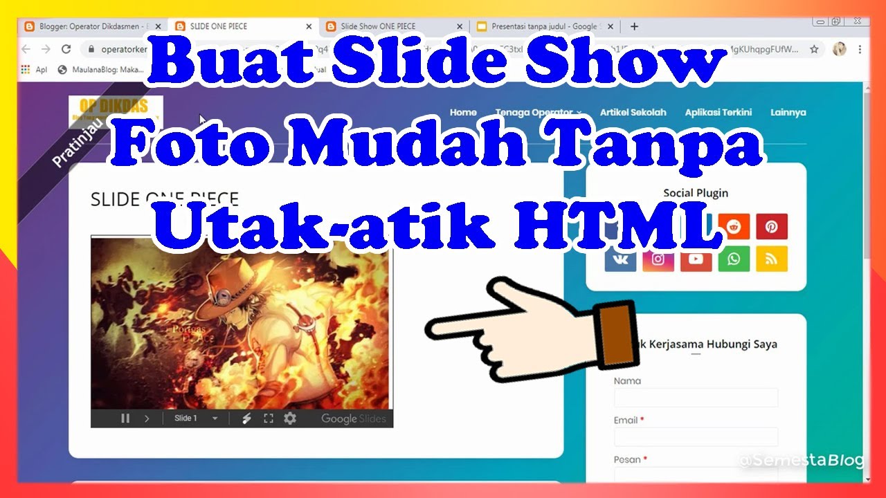 Cara Membuat Slide Show Foto di Postingan Blogger Mudah 2020