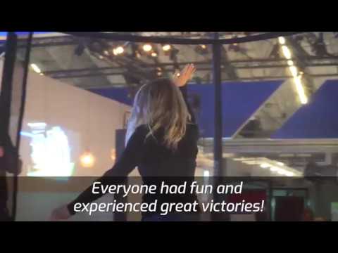 Supersized ValoJump® at Optoma's stand at ISE 2019 | Valo Motion