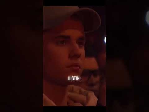 Justin's reaction when Selena got kissed