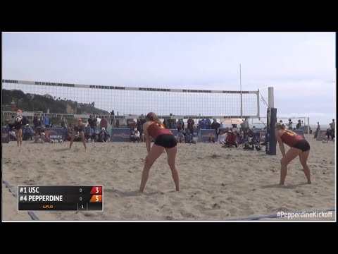 Pepperdine Beach VB Dual vs. USC, 3/4/2017