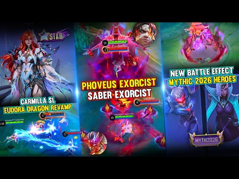 NEW SABER PHOVEUS RUBY EXORCIST SKINS | MYTHIC 2026 VOTE | HANZO JUNE SL | EUDORA DRAGON SKIN REVAMP