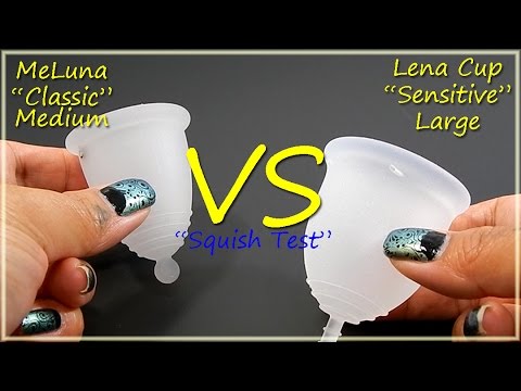 MeLuna Classic Med vs Lena Cup Sensitive Lg "Squish Test" - Menstrual Cups