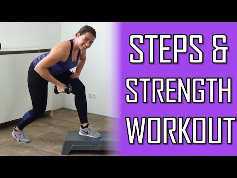 20 Minute Total Body Steps Workout – Cardio & Strength Combination Steps Exercises – at Home