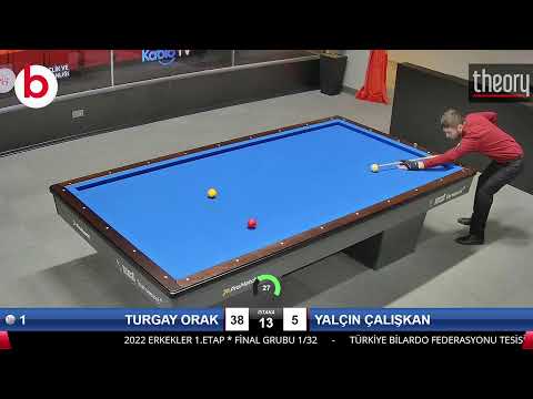 TURGAY ORAK & YALÇIN ÇALIŞKAN Bilardo Maçı - 2022 ERKEKLER 1.ETAP-FİNAL GRUBU 1/32