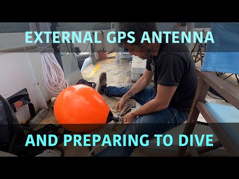 Raymarine GPS antenna installation and preparing to dive