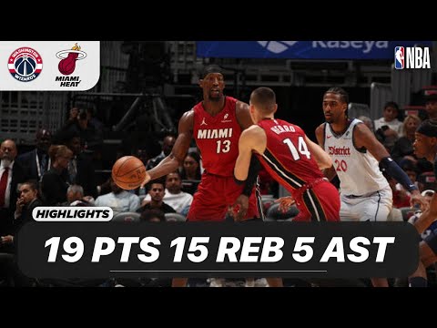 BAM ADEBAYO vs WASHINGTON WIZARDS | 19 PTS - 15 REB - 5 AST - 1 BLK - 2 STL | 03-04-2025 Highlights