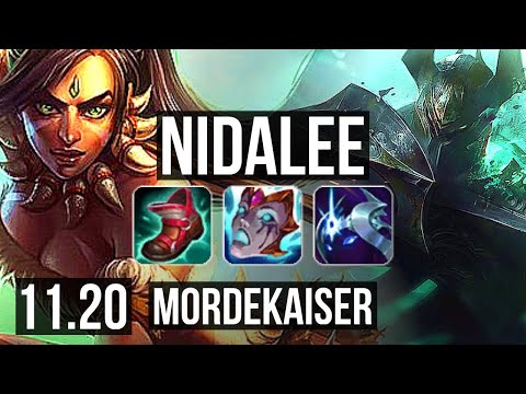 NIDALEE vs MORDEKAISER (TOP) | 7.5M mastery, 2700+ games, 15/4/11, Godlike | NA Master | v11.20