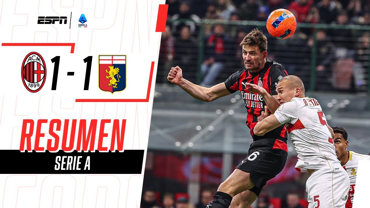 MILAN DE SUERTE: LEAO EMPATÓ AGÓNICAMENTE Y GENOA ERRÓ UN PENAL A LOS 99 | Milan 1-1 Genoa | RESUMEN