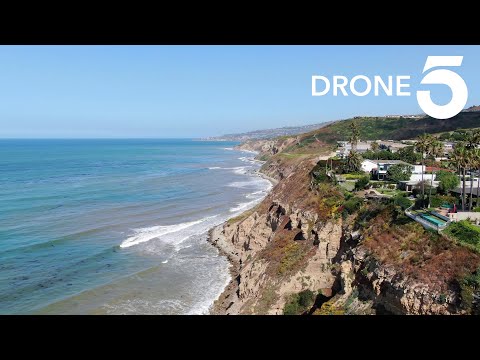 Drone footage of Royal Palms State Beach
