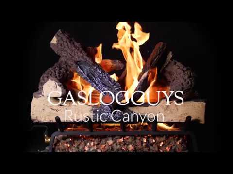 GasLogsGuys Rustic Canyon Charred Oak Vented Gas Log Set