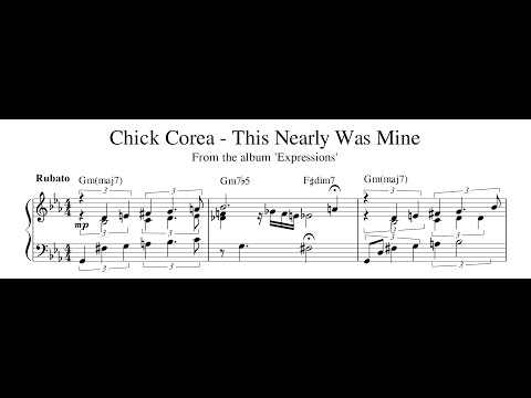 Chick Corea - This Nearly Was Mine - Piano Transcription (Sheet Music in Description)