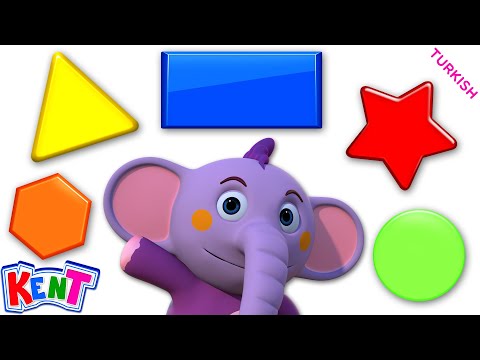 Kent ile Şekilleri Öğrenin | Çocuklar Için Eğitici Videolar | Kent The Elephant Turkish