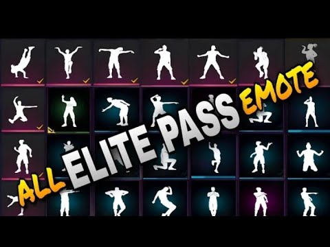 FREE FIRE ALL ELITE PASS EMOTE || FREE FIRE SEASON 1 TO 55 ALL ELITE PASS EMOTE || ELITE PASS EMOTE