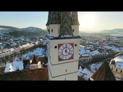 Medias, Romania 4k - Sunny winter day