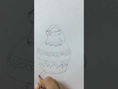 Easy Pongal pot drawing | How to draw bhogi kunda |