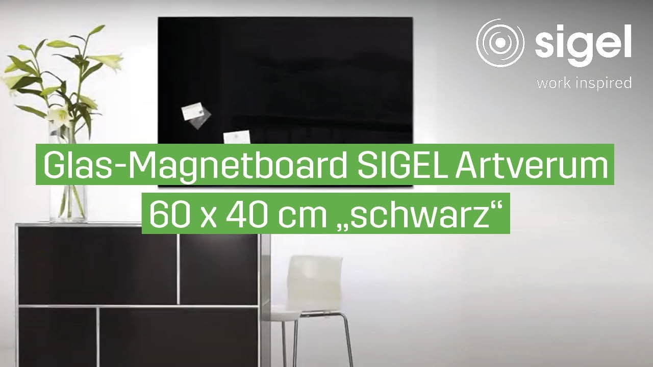 Sigel Magnethaftendes Glassboard Artverum 40 cm x 60 cm, Schwarz