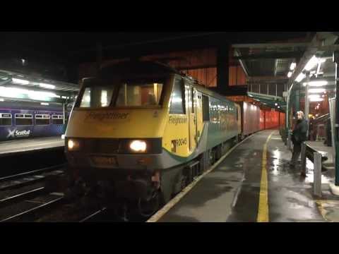 Freightliner 90045 on 4S88 Felixstowe - Coatbridge at Carlisle 19/10/2013