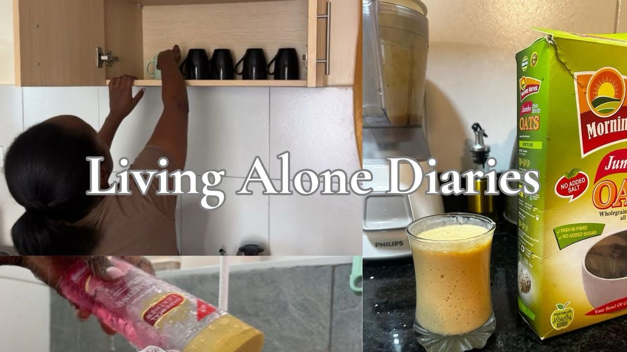 Living alone diary | A slow day in my mid 20s indoors | Kenya living | banana papaya smoothie