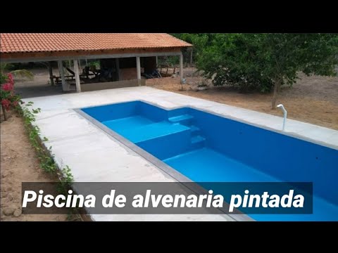 Painted masonry pool